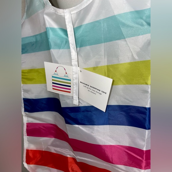 🎉HP🎉New! Kate Spade New York Rainbow Stripe Reusable/Packable Tote Bag🌈Last One - Picture 8 of 10